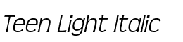 Show font details for  Teen_Light_Italic.ttf